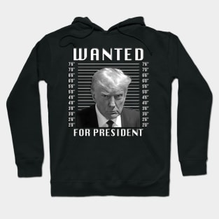 Wanted Trump For President Trump Mug Shot Never Surrender Hoodie